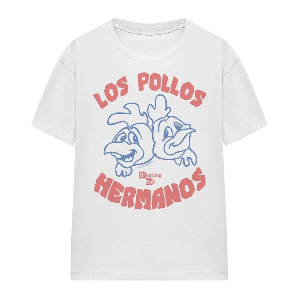 Во все тяжкие Los Pollos Женская футболка 100% хлопок Мужские футболки Топ S-2XL, Белый 3XL