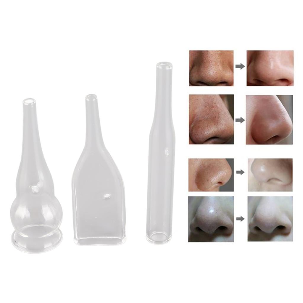 3PCSCelsiusSet Glass Pipes for Blackhead Removal Face Cleanser Beauty Machine Vacuum Accessories