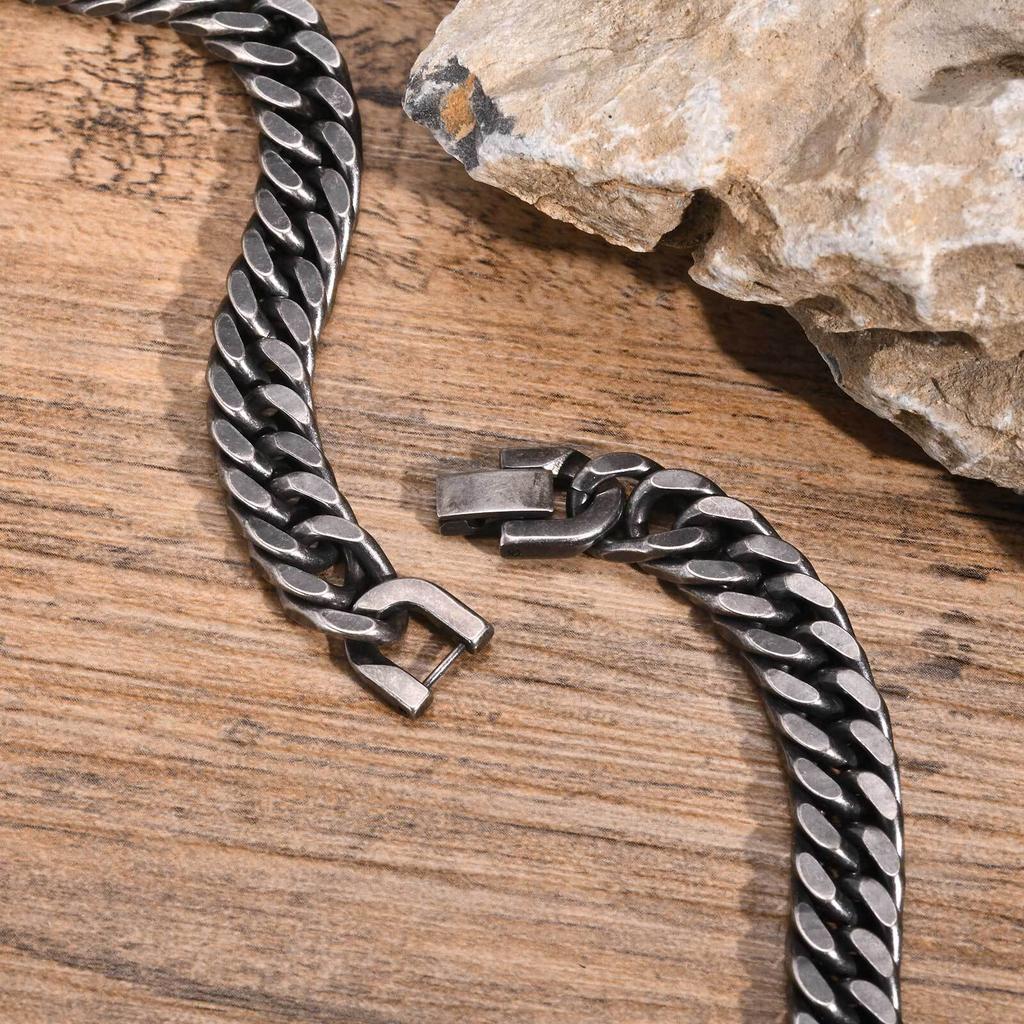 Stainless Steel Jewelry Thick Heavy Cuban Chain Men Bracelets Wristband For Dad Boyfriend Valentine's Day Gift