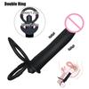 Doppelte Penetration Vibrator Sexspielzeug Strapon Dildo Vibrator Strap On Analplug für Mann Erwachsene Sexspielzeug