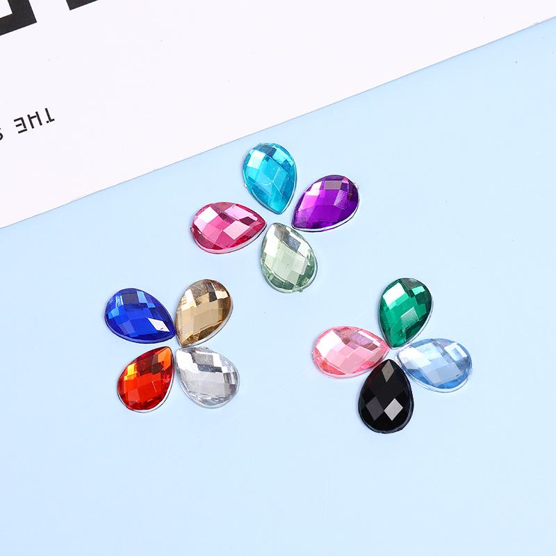 Eco-friendly Teardrop Acrylic Rhinestones with Silver Backing 18x25mm (200 pcs)