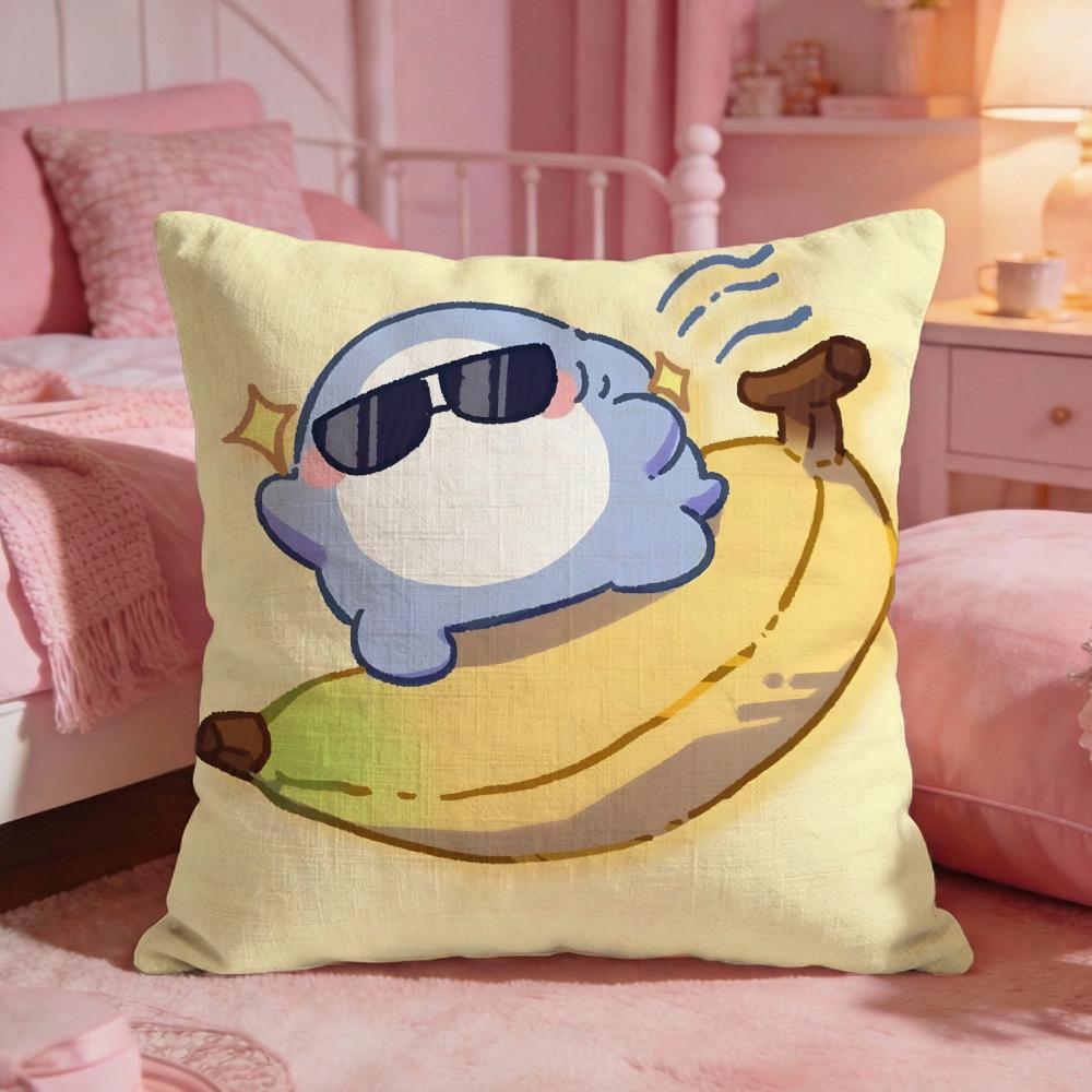 Fat SSharks Cute Cartoon Cushion Cover Premium Comfort Reversible Pillow Cove Two In One Design For Any Room Car Interior