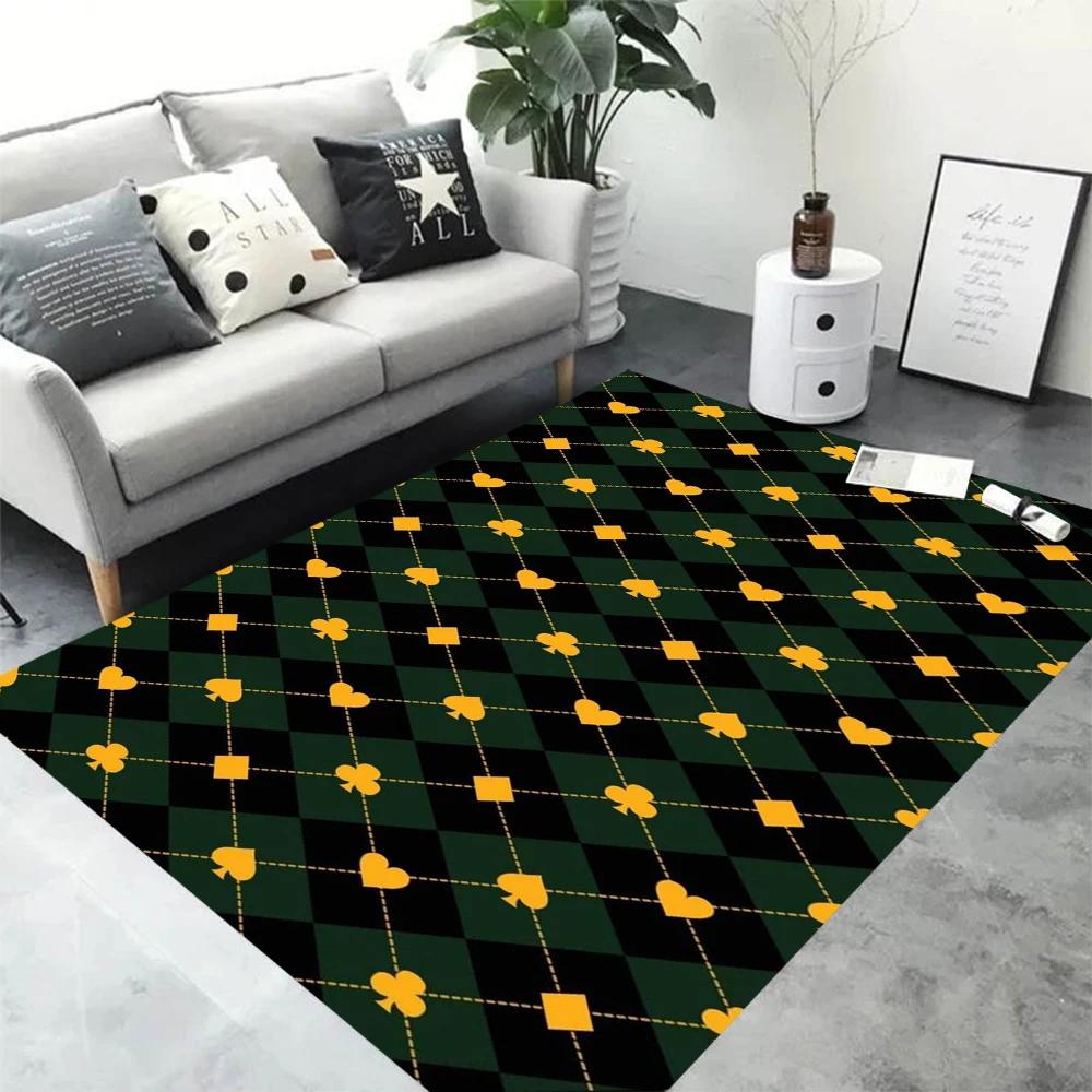Checkered Squares 3D Printing for Bedroom Living Room Hallway Long Strip Carpet Anti-slip Area Rug Sofa Doormat Home Decor Mats