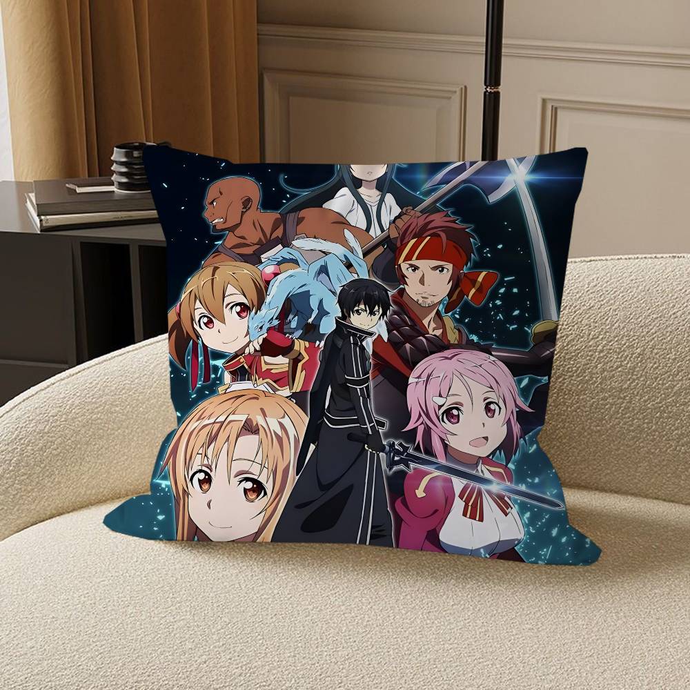 Anime S-Sword Art Online Pillow Cushion Cover Pillowcase Living Room Sofa Home Decor Customized