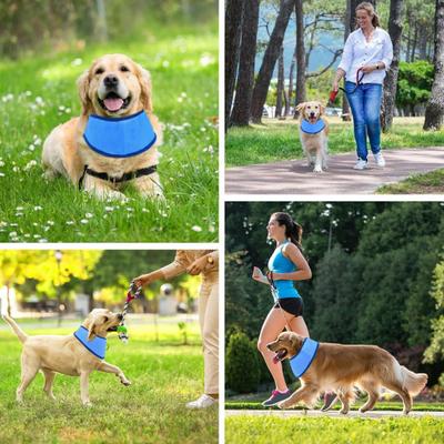 2 Stück Hunde Kühlbandana Sommer Outdoor Halswickel Eisschal Verstellbares Hunde Kühlhalsband für Kleine Mittelgroße Große Rassen