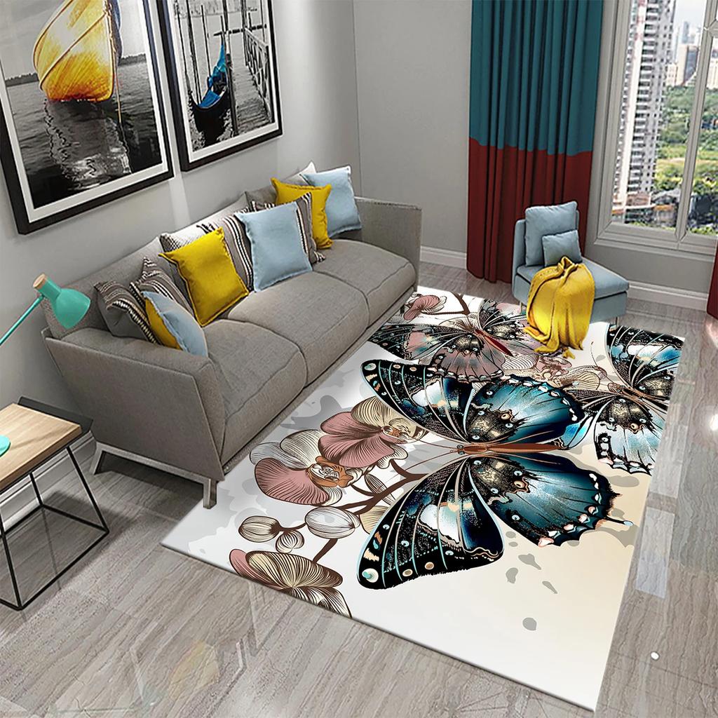 3D bunte Schmetterling Teppich Schlafzimmer Eingang Tür Dekor Matte Innenteppiche Wohnzimmer Fußmatten Badezimmer rutschfeste Teppiche