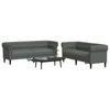 Vidaxl 2-Cz. Living Room Set, Dark Grey, Upholstered In Fabric