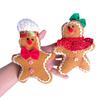 Adorable Brown Fabric Gingerbread Man Doll Festive Christmas Tree Ornament Decoration