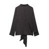 European and American Women's Clothing 1116 Autumn New Scarf Collar Retro Style Casual Versatile Long-sleeved Shirt Top Women
