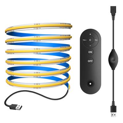 Bandeau LED COB LEKE avec USB 4000K 320 Déformable et Idéal pour et Bureaux Télécommandé, 3m, Lumière du Jour, Flexible, LEDs Haute Densité/m, Éclairage 180°,
