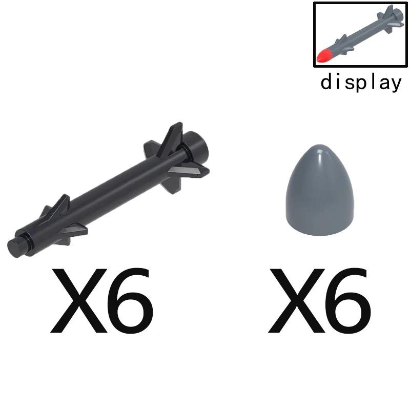 MOC Compatible Military Character Building Blocks Accessories Missile Models Fighter Jet Assembly Children's Toy Mini Brick Gift