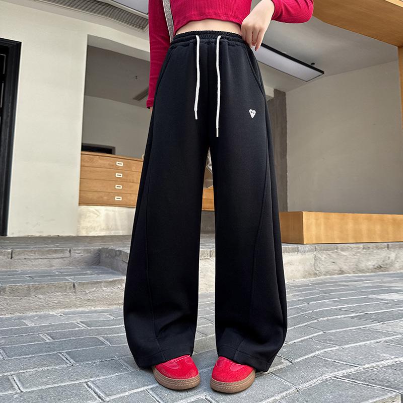 2025 Spring/Autumn Girls' Sports Sweatpants for Middle School Students - Casual Scimitar Pants