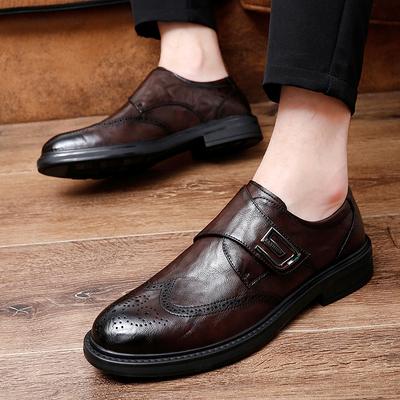 Moda Masculina Moda Vintage Fivela Derby Sapatos Masculinos Sapatos Sociais de Couro Sapatos de Festa de Casamento Sapatos Masculinos Oxfords de Escritório de Negócios Slip-On Flats