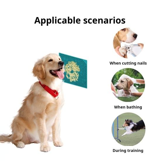 Tapete de alimentação lenta para cães, almofada de silicone para lamber com ventosa, comida para animais de estimação