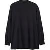 Mock Neck T-Shirt Einfaches Rollkragen Langarm T-Shirt Unisex Oberteile Schwarz IV8228
