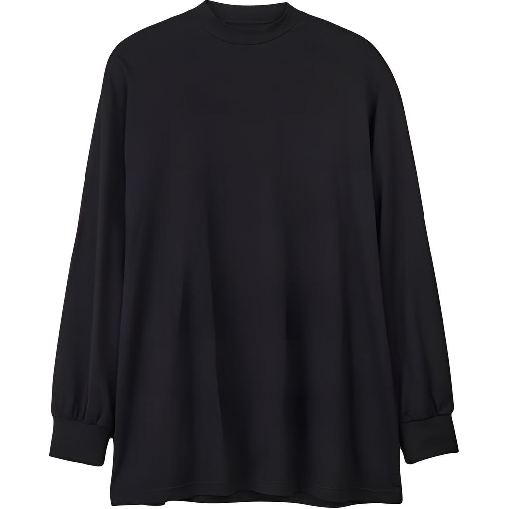 adidas Mock Neck T-Shirt Einfaches Rollkragen Langarm T-Shirt Unisex Oberteile Schwarz IV8228