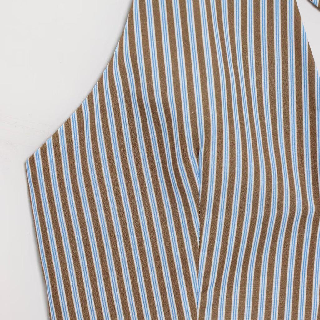 ZA Women's Summer 2025 Retro Striped Halter Neck Vest and Straight Leg Pants Set