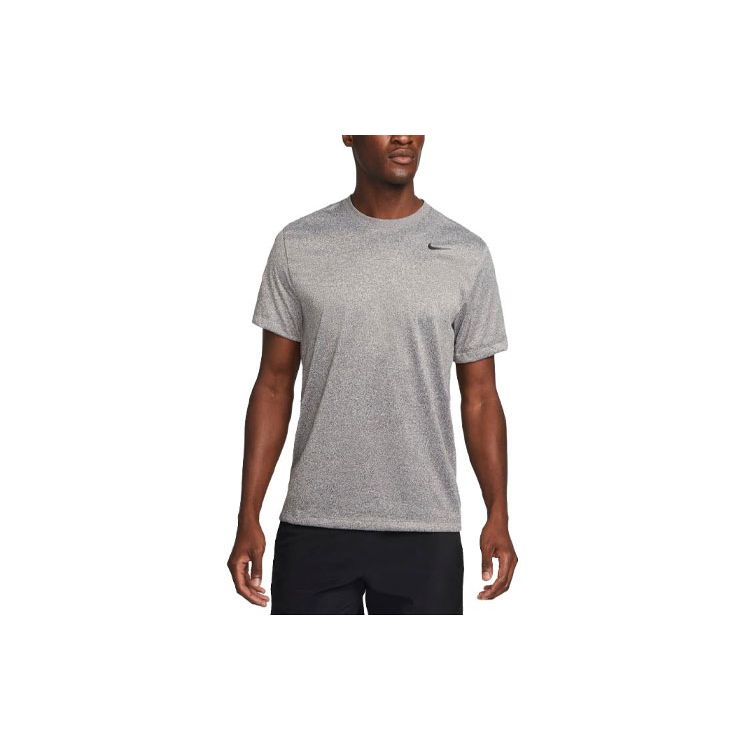 Nike Dri-FIT Legend Solid Logo Sports Fitness Quick-Dry Crew Neck Short Sleeve T-Shirt Men Tops Gray DX0989-091