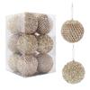 12Pcs 8cm Christmas Tree Balls Ornament Big Glitter White Red Xmas Tree Hanging Pendant Decoration For Home 2025 New Year Gift