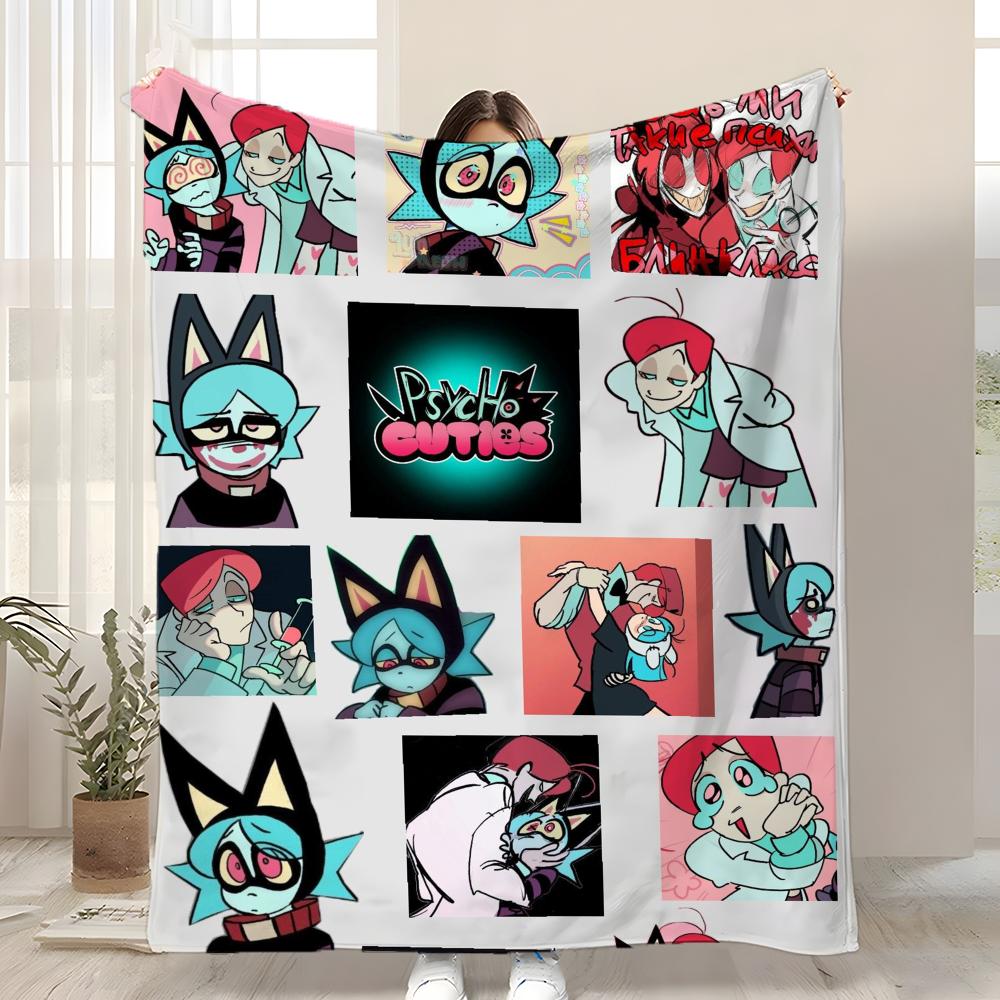 

Anime P-Psychocuties Mimi Throw Kid-Friendly Flannel Throw Blanket Soft Warm Anti-Static Washable All Season 75x90cm