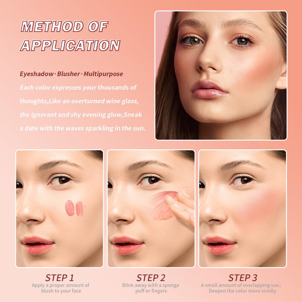Рідкі рум'янаНатуральні плями Рум'янаПерсиковий Рожевий Макіяж нюдКолорна підтяжкаВибрані гарячі кольори