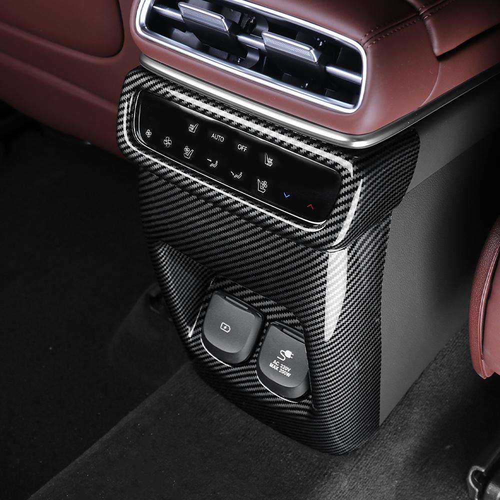 For Genesis GV80 2026 2026 LHD Car Tuning Carbon Fiber Rear Row Vent Frame Cover Trim Accessories