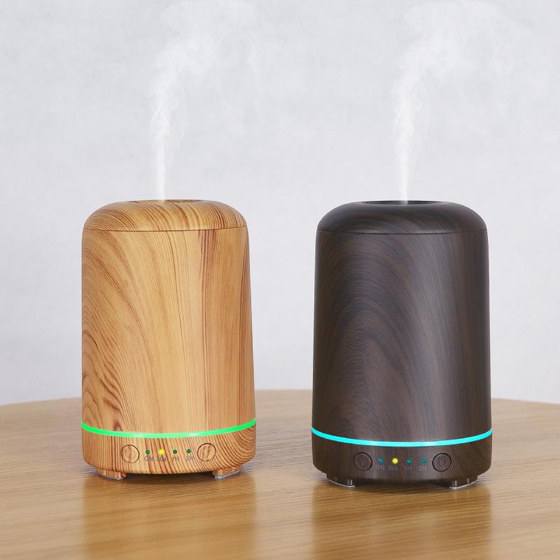 USB Desktop Wood Grain Aroma Diffuser for Bedroom Aromatherapy.