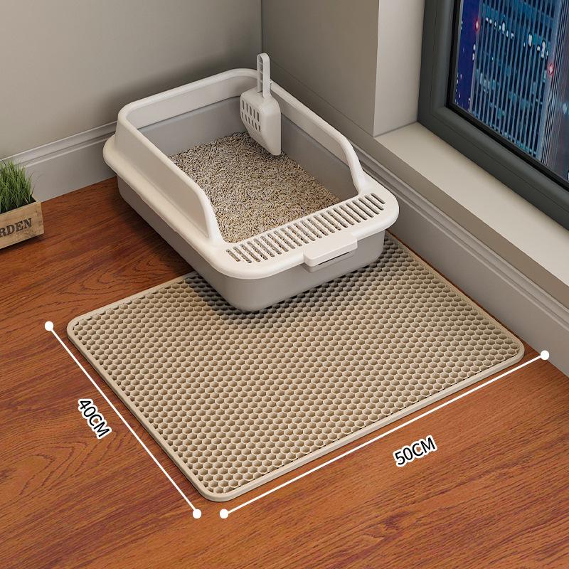 Large Double-Layer EVA Cat Litter Mat - Scratch-Resistant, Washable, and Wear-Resistant Cat Sand Control Mat