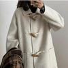 2025 Korean Style Petite Woolen Toggle Coat - Autumn/Winter Mid-Length Women's Outerwear
