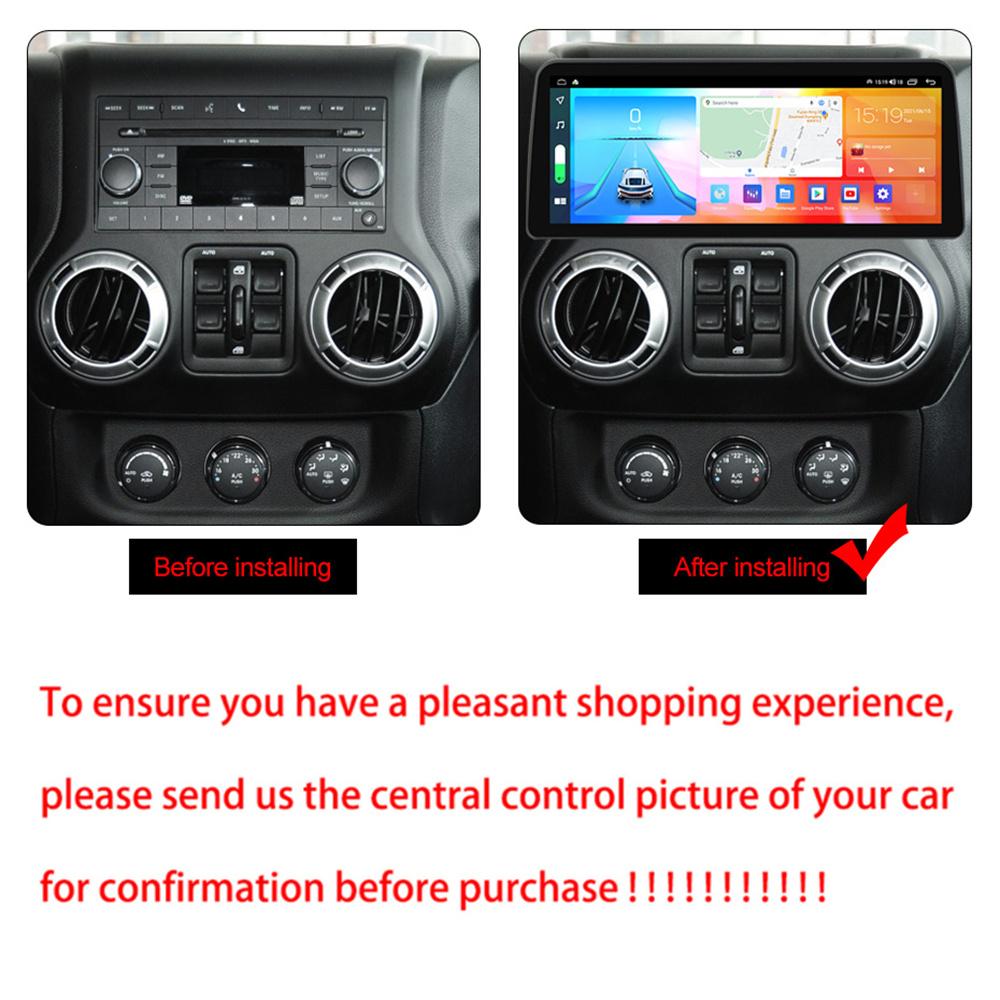 12.3" Android 10 Car Stereo Radio GPS NAVI Build-in Carplay DSP For Jeep Wrangler 2011~17