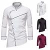 Men's European Style Long Sleeve Solid Color Stand Collar Dress Shirt, Plus Size.