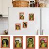 Funny Fridge Magnet,Cute Retro Framed Art Magnet, Funny Retro Art Wooden Magnet Frames With Strong Hold,Quirky Fridge Magnet For Fridge