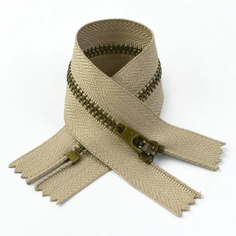 5-20Pcs 4# 10/13/15/18cm Close-End Metal Zipper Auto Lock Decor Zippers for Bags Pants Pocket Zip Repair Kits Sewing Accessories