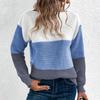 Women Spring Autumn Sweaters O-neck Stripe Knitted Fashion Long Sleeve Casual Color Collision Short Tops Korean Style Top