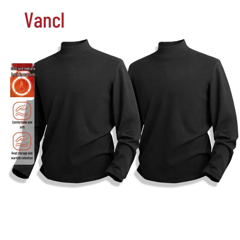 VANCL Men's Warm Fleece Long-Sleeve Base Layer T-Shirt