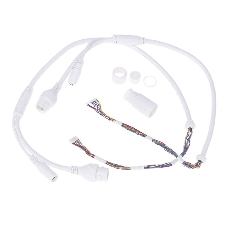 1Pc Ethernet Lan Cable Poe Rj45 Network Cable 10 Pin 10 Core 12 Pin 10 Core Tail Line Waterproof Cap For Camera