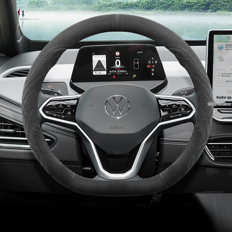 

2025 Volkswagen Passat Pro Ультратонкий чехол на руль из замши - Идеально для зимы Default