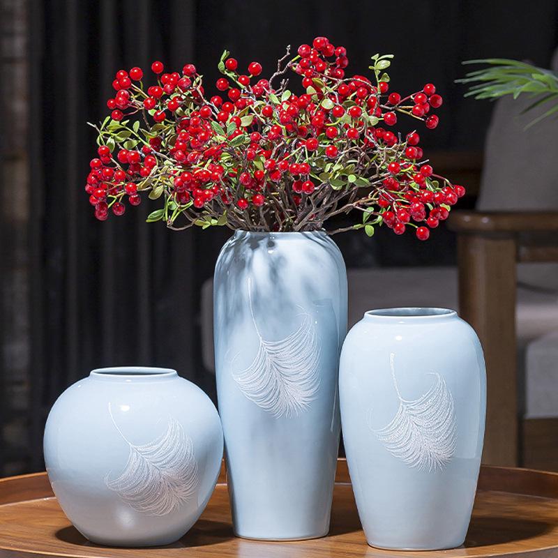 Handcrafted Jingdezhen Ceramic Vase: New Chinese Decor for Living Room and Clubhouse