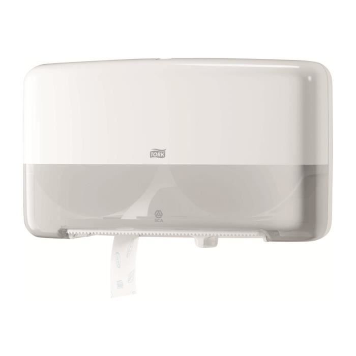 Tork elevation twin mini jumbo distributeur de papier toilette plastique blanc