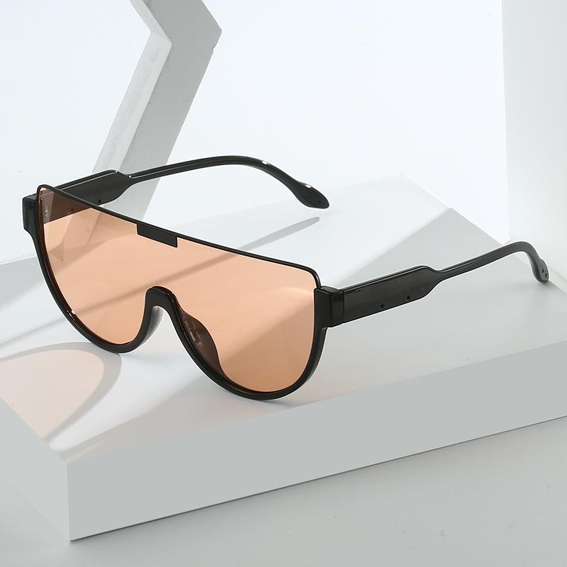 Integrated large frame sunglasses, European and American fashion half personalized metal toad sunglasses sunglasses