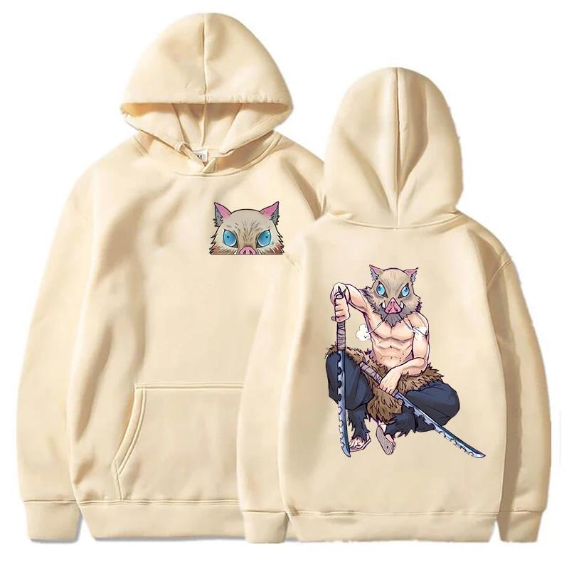 

New Anime Hashibira Inosuke Printed Pullover Fashion Women Men Long Sleeve Casual Hooded Personality Sweatshirt Harajuku 3XL