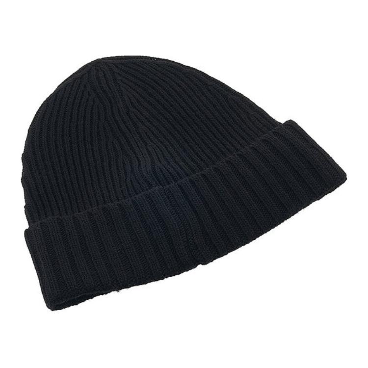 STONE ISLAND Logo Wool Knit Hat Men Hats Black 7916N03Z3-V0029