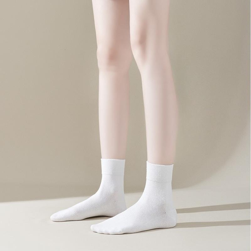 Women's Autumn and Winter Pure Cotton Calf Socks, All-cotton Black Over-the-knee Socks, Women's Slimming Pressure Socks, Solid-colored Long Stockings