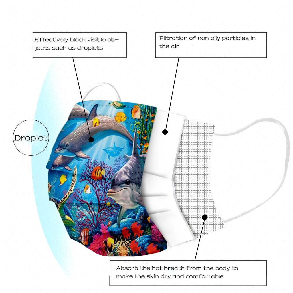 Dětská kreslená maska na jedno použití, průmyslová 3vrstvá ušní smyčka