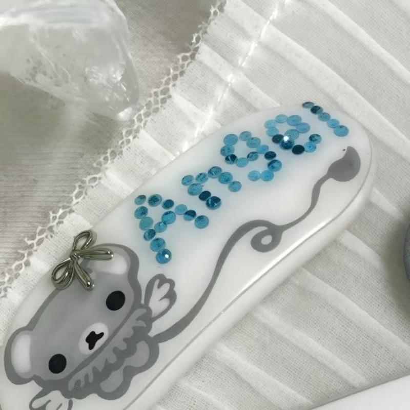 1 Piece Hair Accessories Vintage Y2K 1990S Kawaii Dog Paw Angel Bear Cross Sweet Side Clip For Women Girls