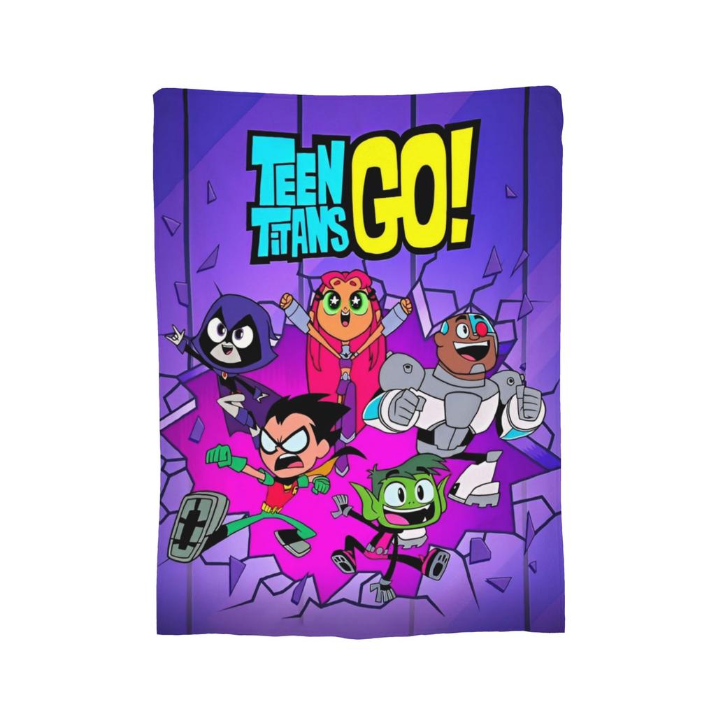 Coperta Familiare Teen Titans Go Flanella Vintage Morbida Coperte per Coprire Sedia Divano Inverno,