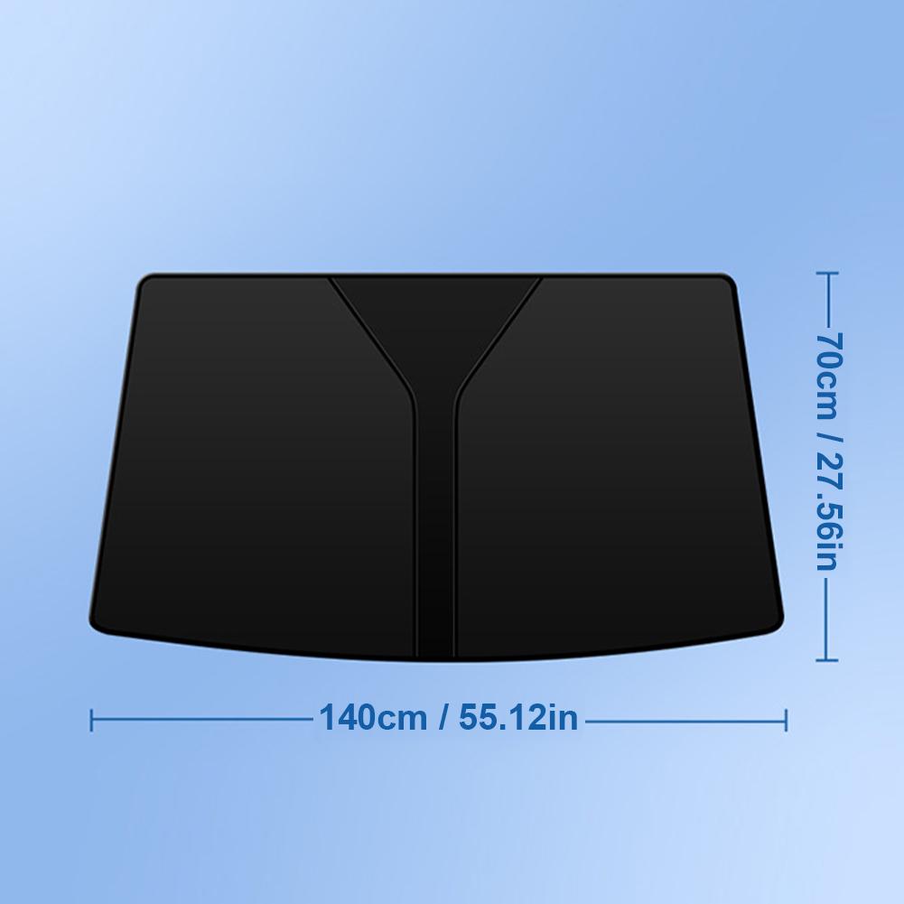 70*140cm Car Windshield Shade Universal Front Windscreen Sun Shade Sun Protection Double-Layer Window Cover Collapsible for Auto With  Storage Bag