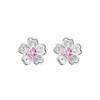 Elegant Korean Japanese Cherry Blossom Stud Earrings - Sweet and Versatile Flower Jewelry for a Stylish Touch