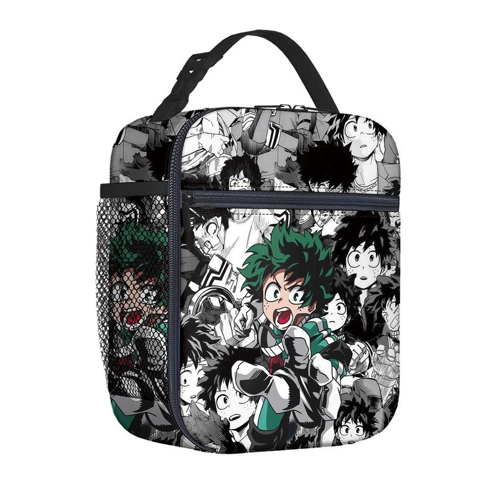 Borsa per Pasto Portatile Borsa Quadrata per Pasto Completamente Stampata Borsa per il Pranzo dei Bambini Borsa per Picnic della Scuola Elementare