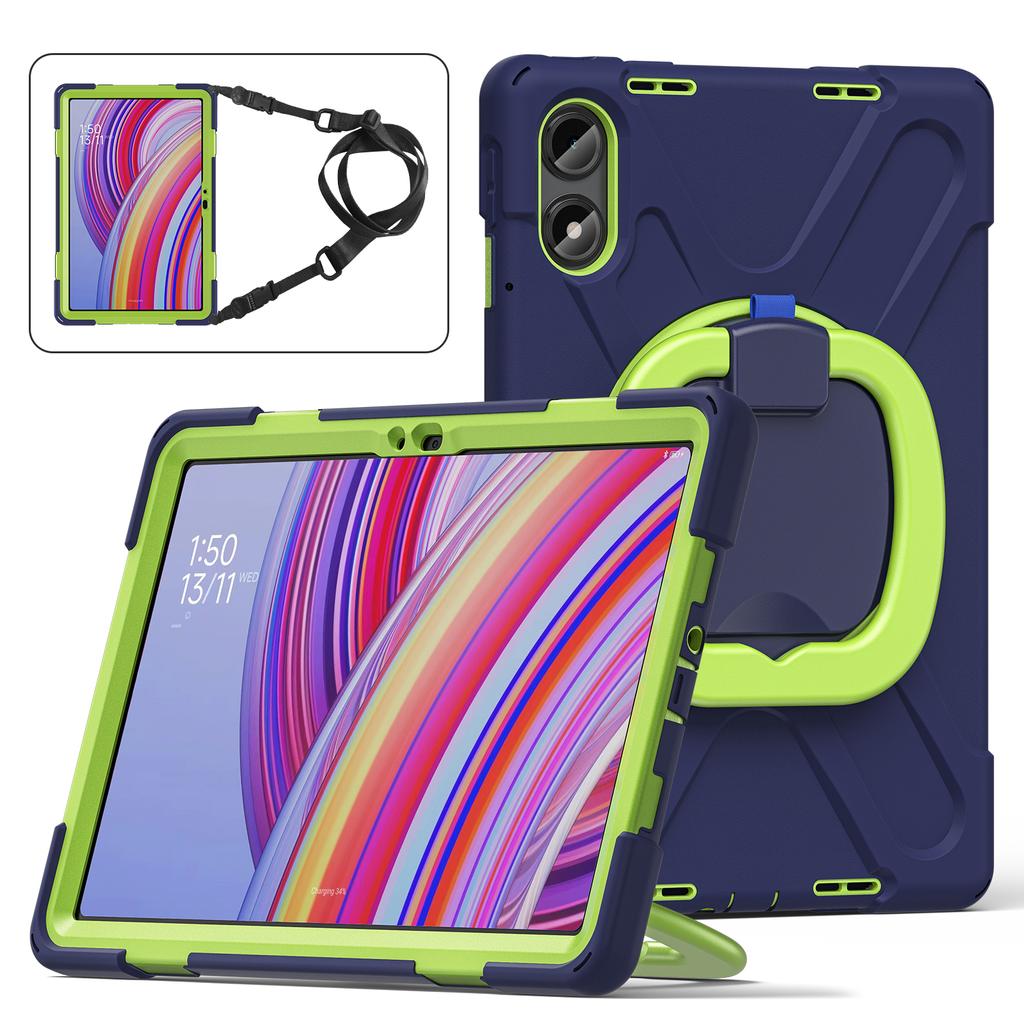 360 Rotating Kids Case Universal for Xiaomi Poco Pad Redmi Pad Pro 2024 12.1 Inch Heavy Duty Stand Cover with Shoulder Strap